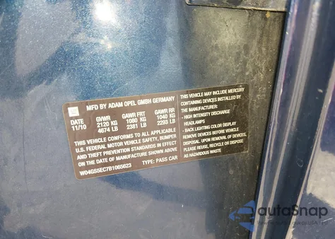 2011 Buick Regal Cxl Russelsheim z USA, uszkodzony, nr VIN W04GS5EC7B1065623